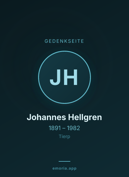 Gedenkportrait von Johannes Hellgren