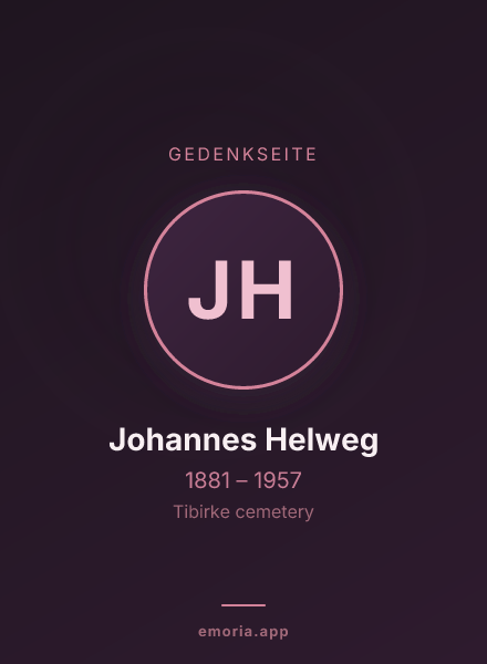 Gedenkportrait von Johannes Helweg