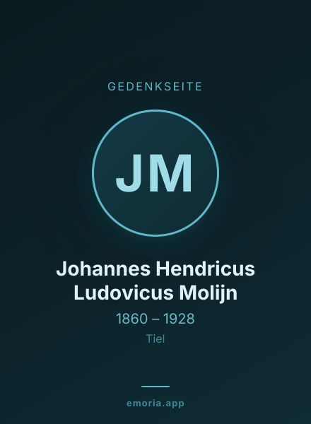 Gedenkportrait von Johannes Hendricus Ludovicus Molijn