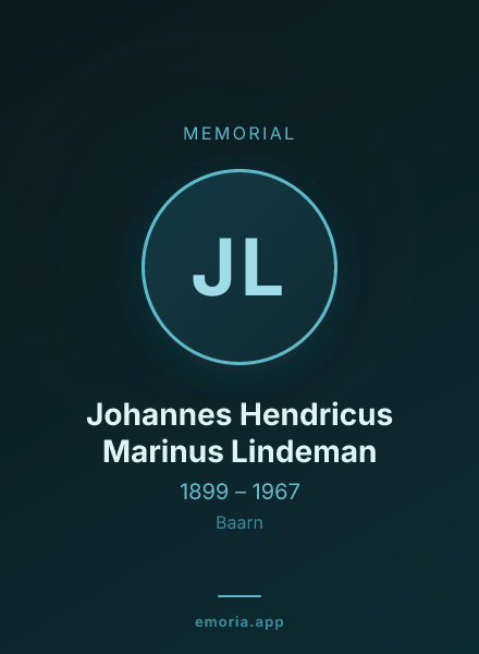 Memorial portrait of Johannes Hendricus Marinus Lindeman