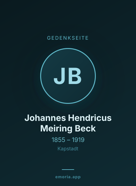Gedenkportrait von Johannes Hendricus Meiring Beck