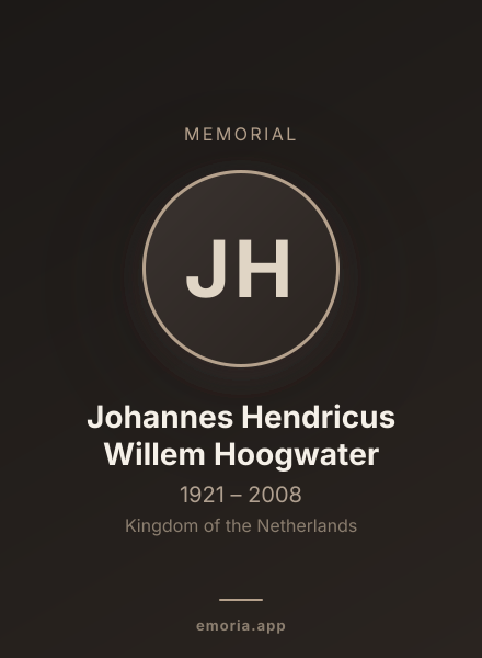 Memorial portrait of Johannes Hendricus Willem Hoogwater