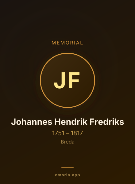 Memorial portrait of Johannes Hendrik Fredriks