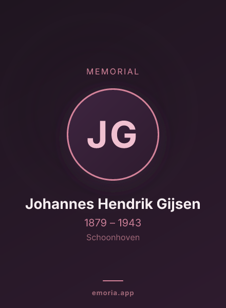 Memorial portrait of Johannes Hendrik Gijsen