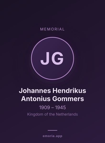 Memorial portrait of Johannes Hendrikus Antonius Gommers