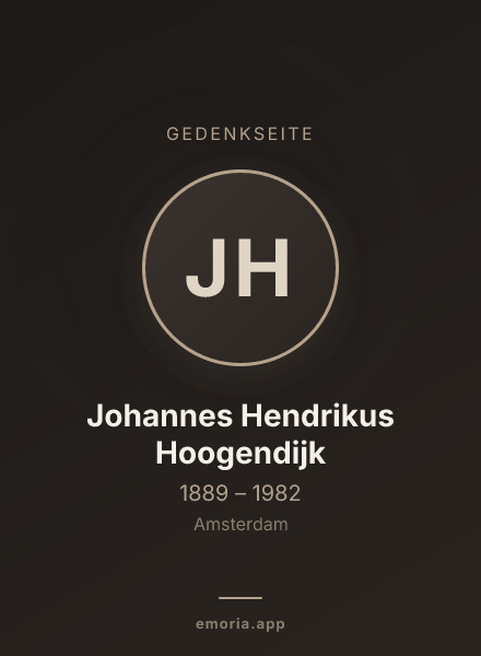 Gedenkportrait von Johannes Hendrikus Hoogendijk