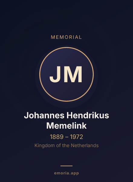 Memorial portrait of Johannes Hendrikus Memelink