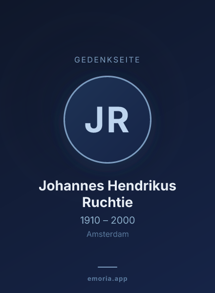 Gedenkportrait von Johannes Hendrikus Ruchtie