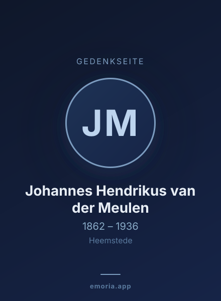Gedenkportrait von Johannes Hendrikus van der Meulen