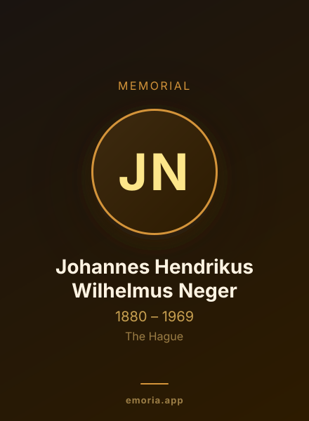 Memorial portrait of Johannes Hendrikus Wilhelmus Neger