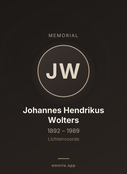 Memorial portrait of Johannes Hendrikus Wolters