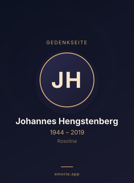 Gedenkportrait von Johannes Hengstenberg