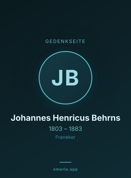 Gedenkportrait von Johannes Henricus Behrns