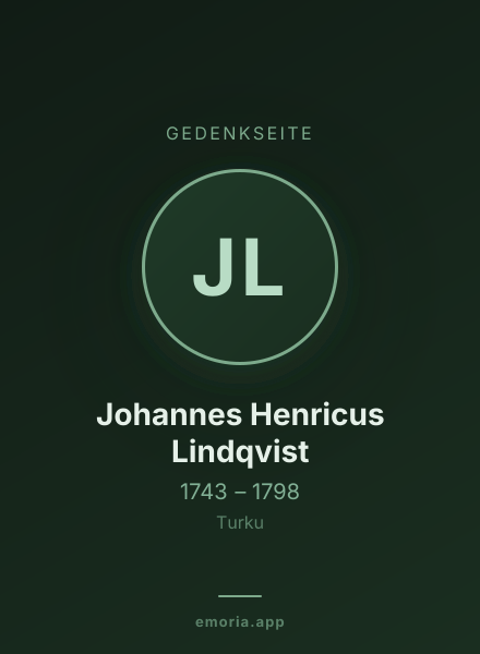 Gedenkportrait von Johannes Henricus Lindqvist