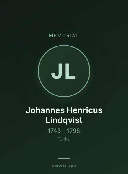 Memorial portrait of Johannes Henricus Lindqvist