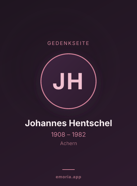 Gedenkportrait von Johannes Hentschel