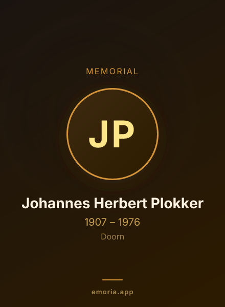 Memorial portrait of Johannes Herbert Plokker