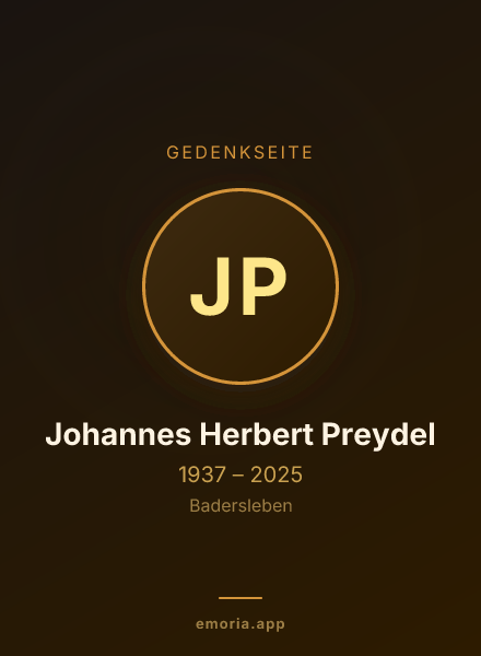 Gedenkportrait von Johannes Herbert Preydel