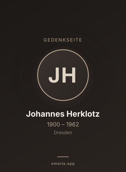Gedenkportrait von Johannes Herklotz