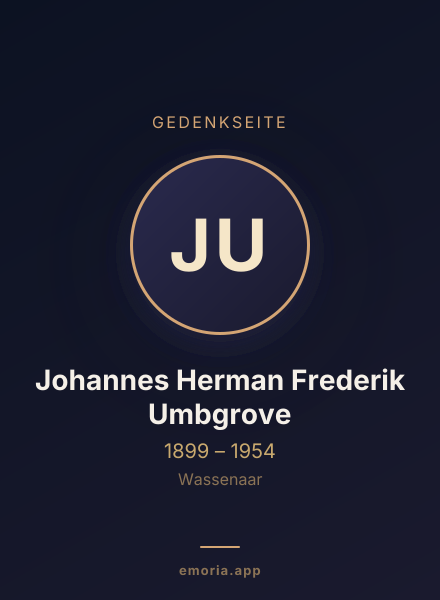 Gedenkportrait von Johannes Herman Frederik Umbgrove