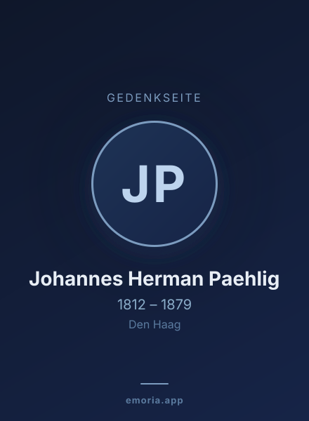 Gedenkportrait von Johannes Herman Paehlig