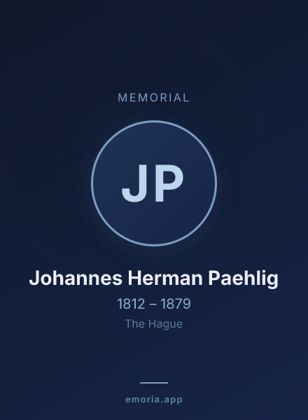 Memorial portrait of Johannes Herman Paehlig