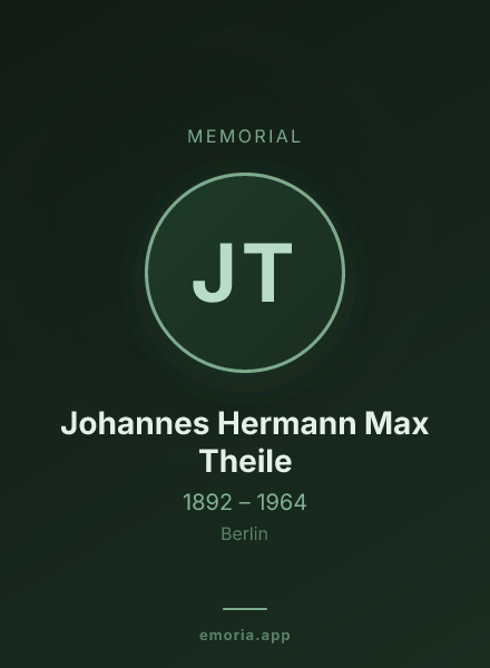 Memorial portrait of Johannes Hermann Max Theile