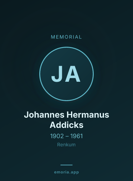 Memorial portrait of Johannes Hermanus Addicks