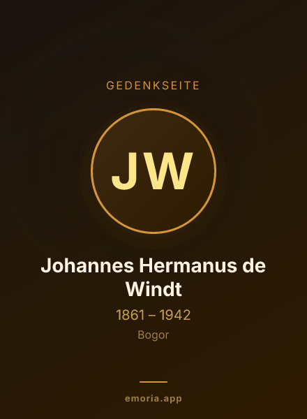 Gedenkportrait von Johannes Hermanus de Windt