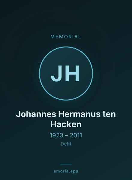 Memorial portrait of Johannes Hermanus ten Hacken