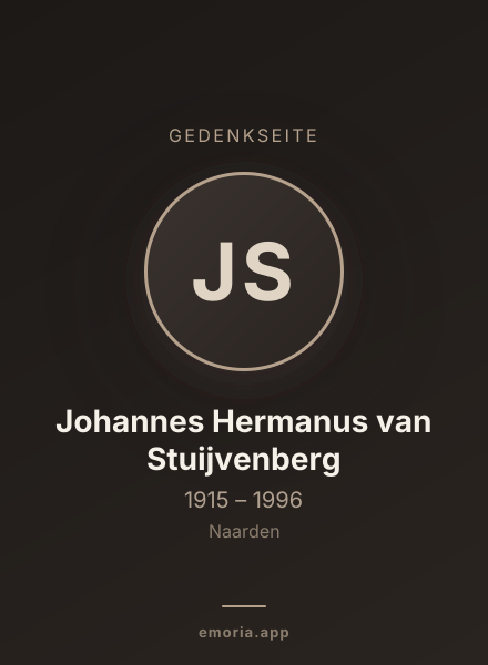 Gedenkportrait von Johannes Hermanus van Stuijvenberg