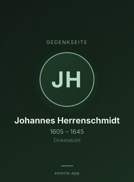 Gedenkportrait von Johannes Herrenschmidt