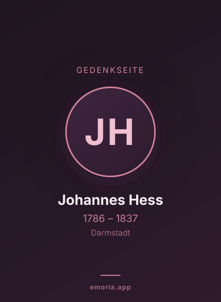 Gedenkportrait von Johannes Hess