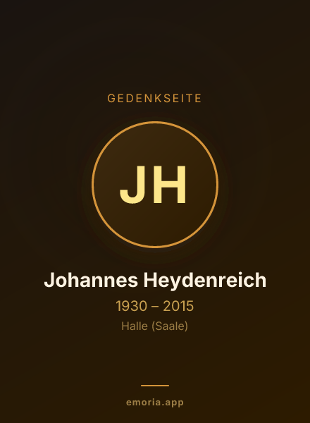 Gedenkportrait von Johannes Heydenreich