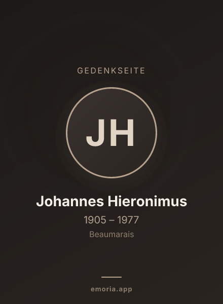 Gedenkportrait von Johannes Hieronimus