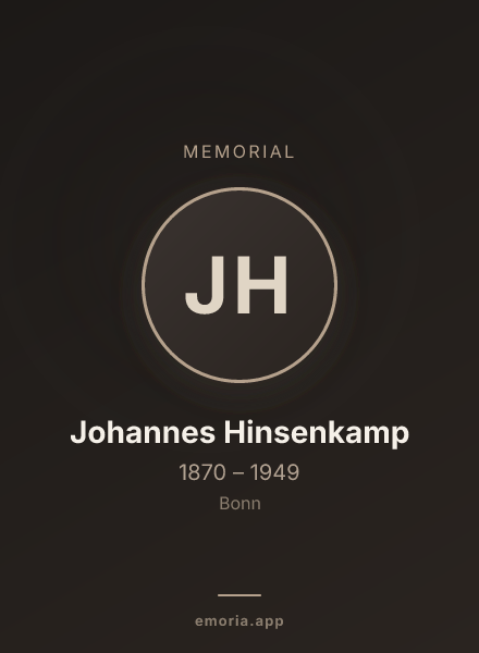 Memorial portrait of Johannes Hinsenkamp