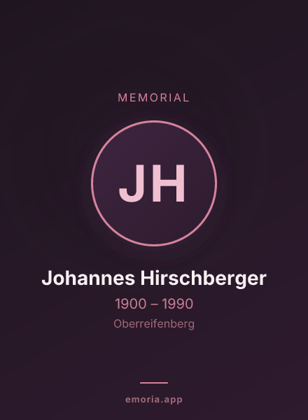 Memorial portrait of Johannes Hirschberger