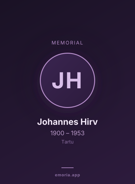 Memorial portrait of Johannes Hirv