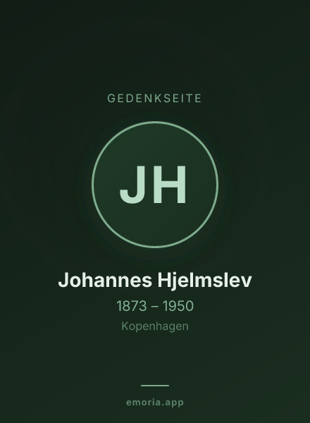 Gedenkportrait von Johannes Hjelmslev