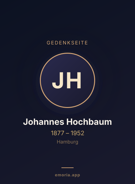 Gedenkportrait von Johannes Hochbaum
