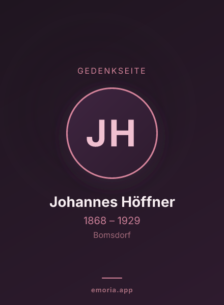Gedenkportrait von Johannes Höffner