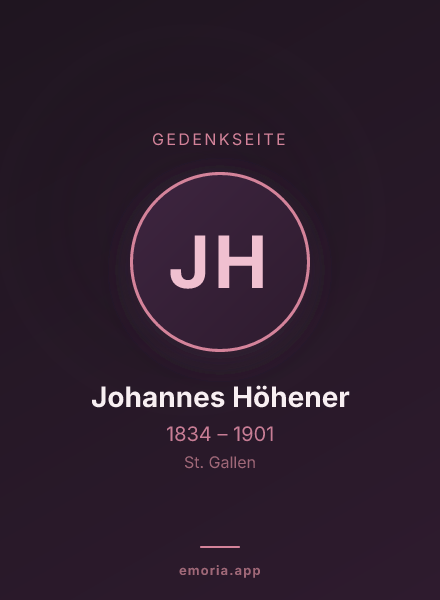 Gedenkportrait von Johannes Höhener