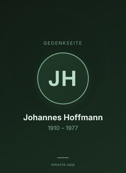 Gedenkportrait von Johannes Hoffmann