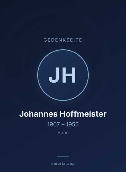 Gedenkportrait von Johannes Hoffmeister