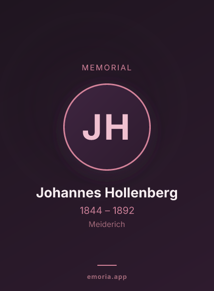 Memorial portrait of Johannes Hollenberg