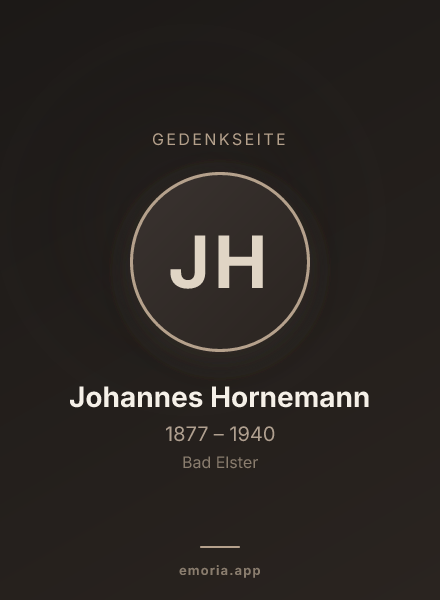 Gedenkportrait von Johannes Hornemann