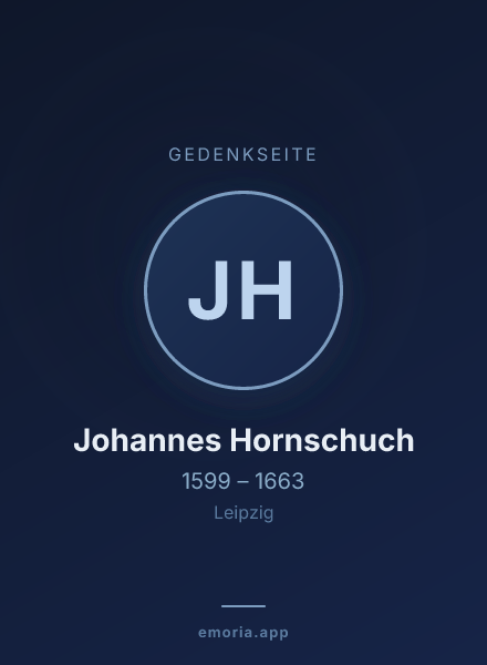Gedenkportrait von Johannes Hornschuch