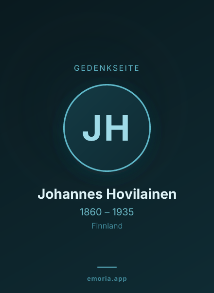 Gedenkportrait von Johannes Hovilainen