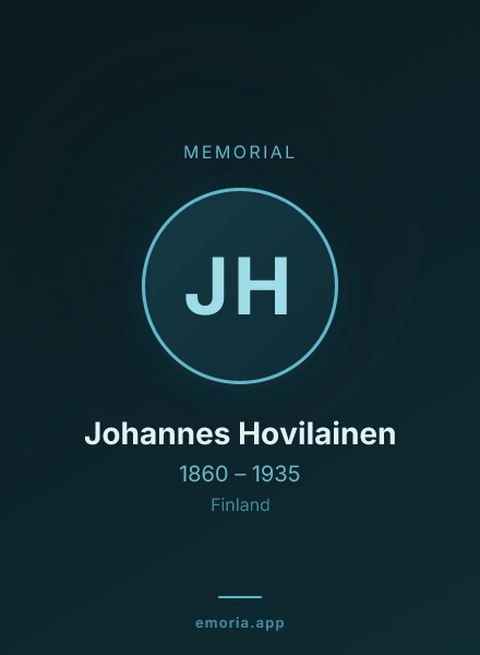Memorial portrait of Johannes Hovilainen