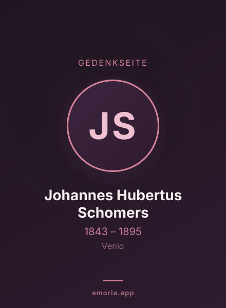 Gedenkportrait von Johannes Hubertus Schomers